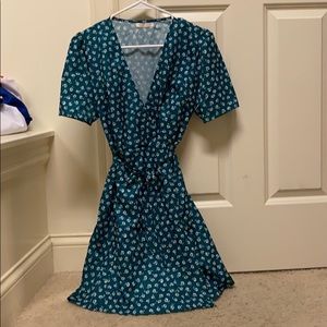 Romwe Floral Wrap Dress
